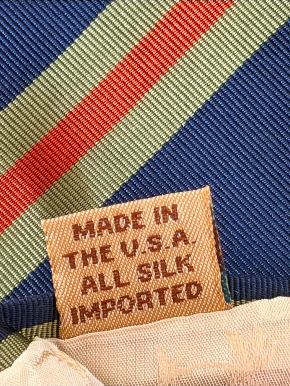 Vintage Tommy Bahama Off Island All Silk Striped Tie Made in USA Blue Orange
